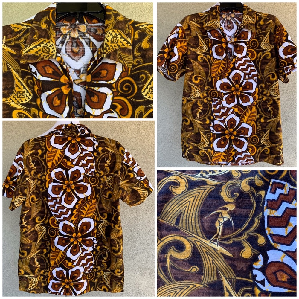 🌴 Men’s Hawaiian Aloha Cabana Shirt Tapa Tiki Surfer Girls